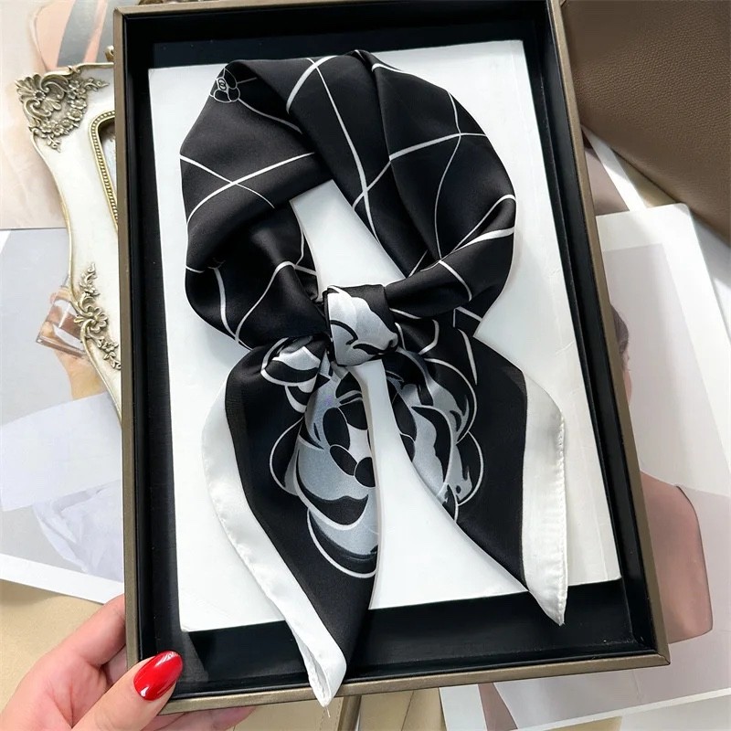 Luxury Women Fashion Scarf – Elegant Square Neck Hair Bag Wrap, Gift Idea