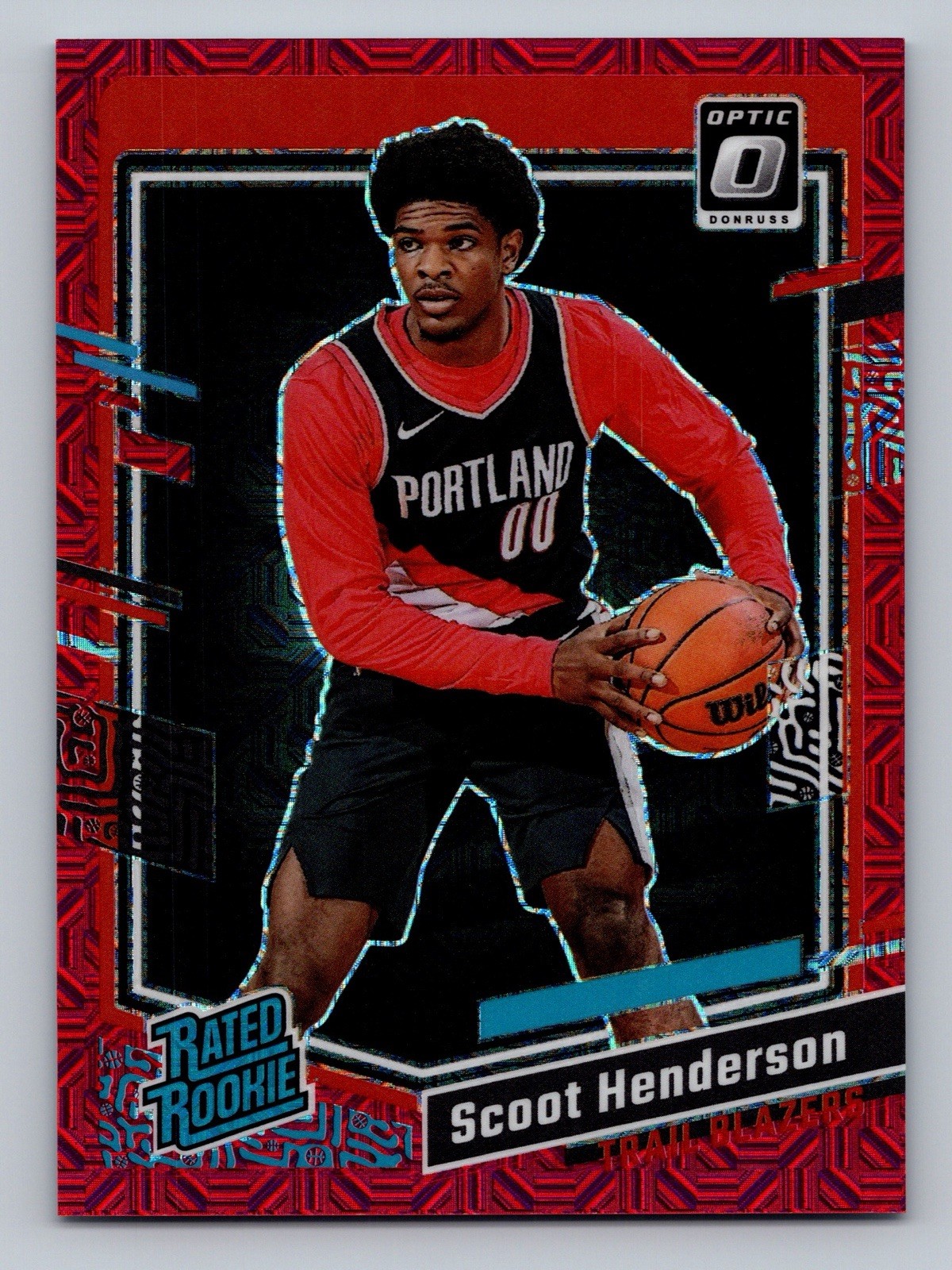 2023-24 Donruss Optic Scoot Henderson Choice Red Prizm RC Rated Rookie #66/88