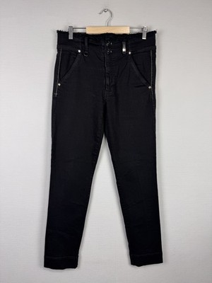 HIGH Blue Black Italian Design Tapered Zip Fly Fluffy Talia Jeans Sz US 12