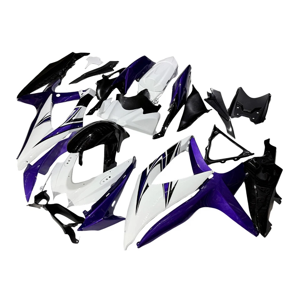 Fairings Kit for Suzuki GSXR600 GSXR750 K8 2008 2009 2010 Bodywork Purple White - Image 3 of 4