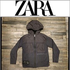 Zara Charcoal Hooded Jacket Boys Size 8