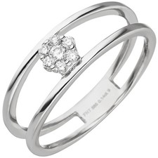 Jobo ladies' ring 585 gold White gold 7 diamonds brilliant White gold ring RW: 52