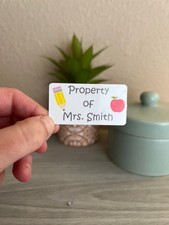 Property of name teacher sticker, book stickers, stickers for teachers classroom
