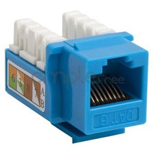 Cat6 Punch Down Keystone Jack RJ45 CAT6 Blue NEW