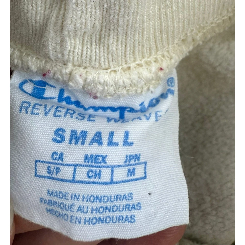 Pantalones deportivos Champion tejido inverso para mujer S blancos parche con logotipo de jogger cordón Foto 3 de 4