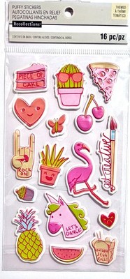 Puffy Pink Stickers Scrapbooking Journal Card Recollections
