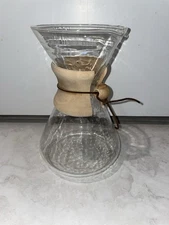Vintage Pyrex Chemex 9.5”Pour Over Coffee Maker Handblown