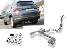 FOX Edelstahl Duplex Sportauspuffanlage Skoda Kodiaq 4x4 Diesel unter Stoßstange