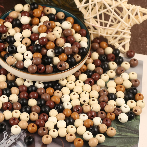 1000Pcs Holzperlen Runde 8Mm Holz Perlen Zum AuffäDeln FüR Diy Schmuck Herstellu-image