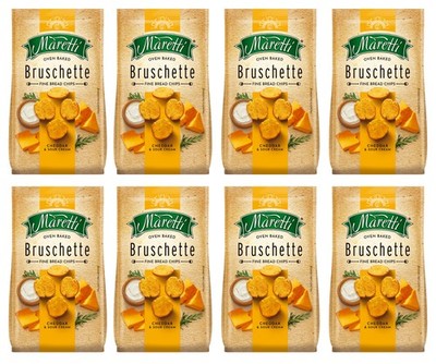 8 MARETTI CHEDDAR & SOUR CREAM Flavor Oven Baked Bruschette Snacks 70g 2.5oz