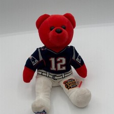 Teams Beans NFL Super Bowl XXXVIII 38 TOM BRADY MVP Red Plush Bear Toy