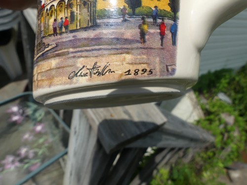 Vintage Souvenir Coffee Mug Leaning Tower of Pisa Artist Signed Italy PF Logo - Picture 2 of 12