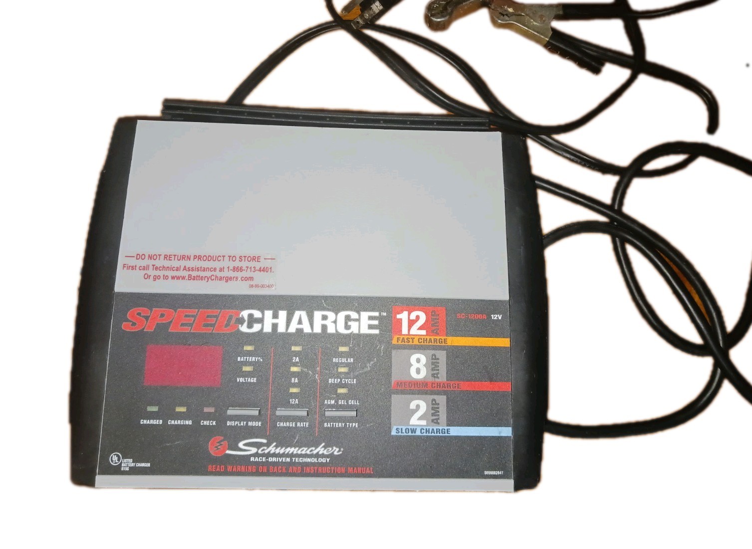 SCHUMACHER SPEED BATTERY CHARGER 12V CHARGER TRICKLE MAINTAINER #SC-1200A