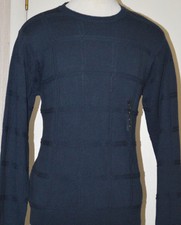 Men's Arrow Midnight Blue Long Sleeve Crew Neck Pullover Sweater Top Size M, L