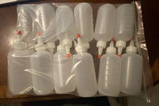 12 pack of 6oz 180mL Plastic Boston Round Squeeze Bottles  Yorker Caps LDPE