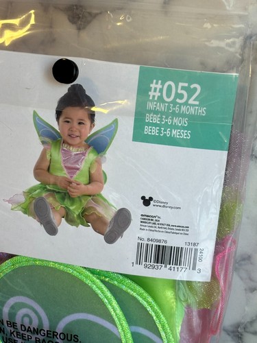 Disney Baby Tinker Bell Peter Pan Costume Size 3-6 Months Dress & Wings Girls - Picture 5 of 5