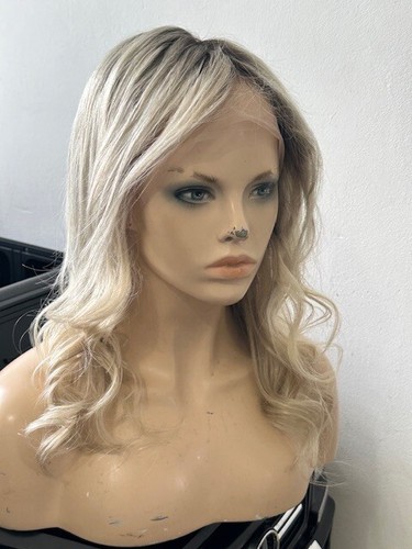 Blonde Full Lace Wig, 100% Human Hair Brand New ROOTED. 14” - Picture 8 of 23