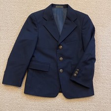 EUC Boys Navy Blue Sport Coat Jacket Sixe 8 R Bronze Buttons
