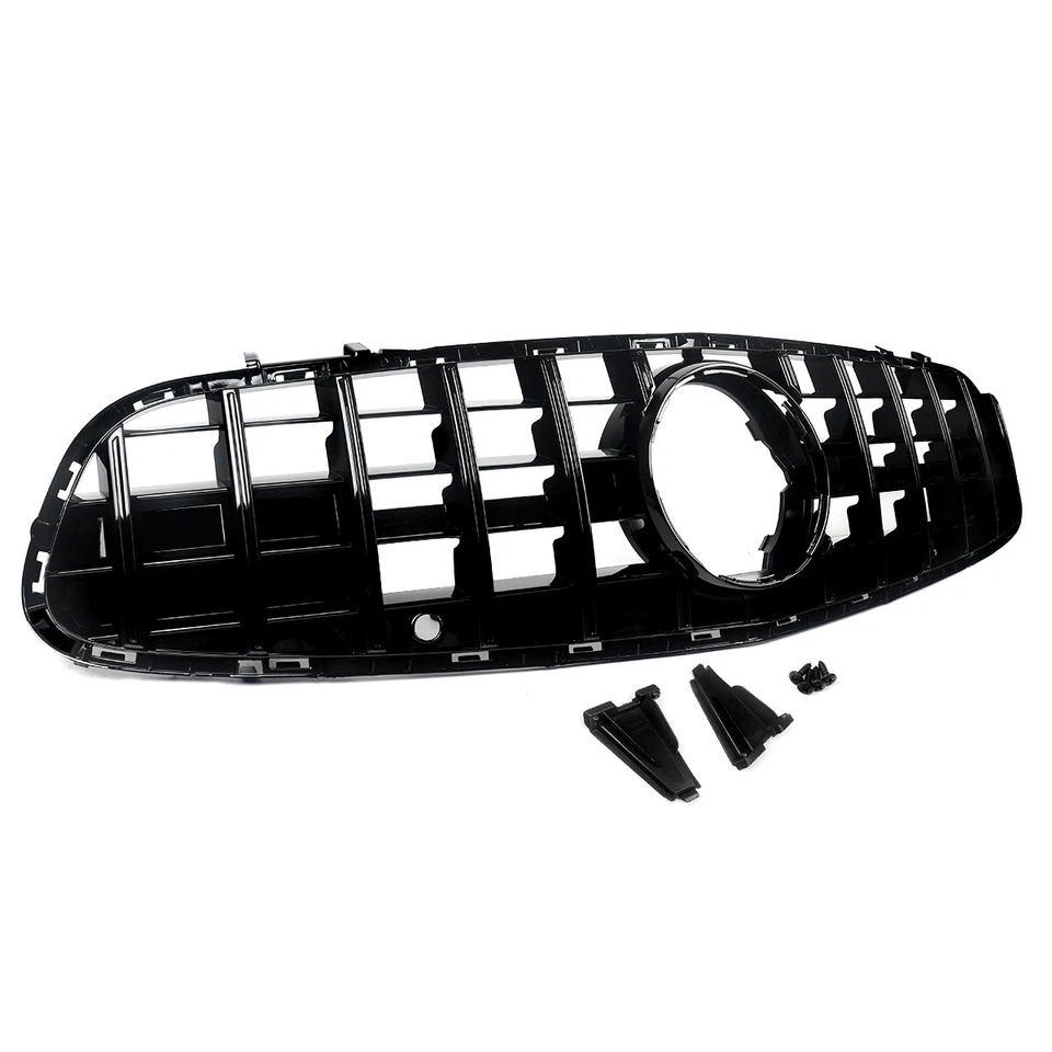 Fit Mercedes Benz R231 SL450 SL550 2017-2022 Gloss Black GT R Style Front Grille Foto 3 de 4