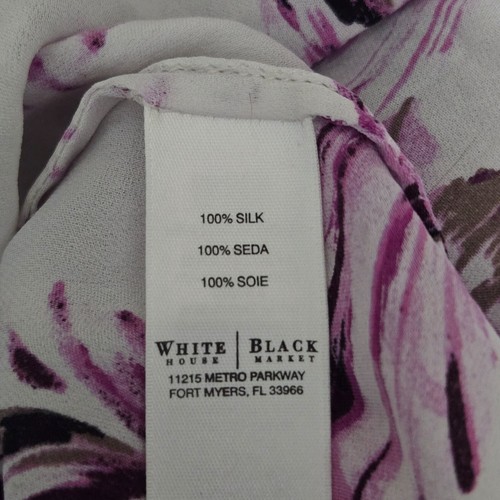 White House Black Market Women's Sleeveless Floral Halter Tank Top 100% Silk S - Picture 8 of 10