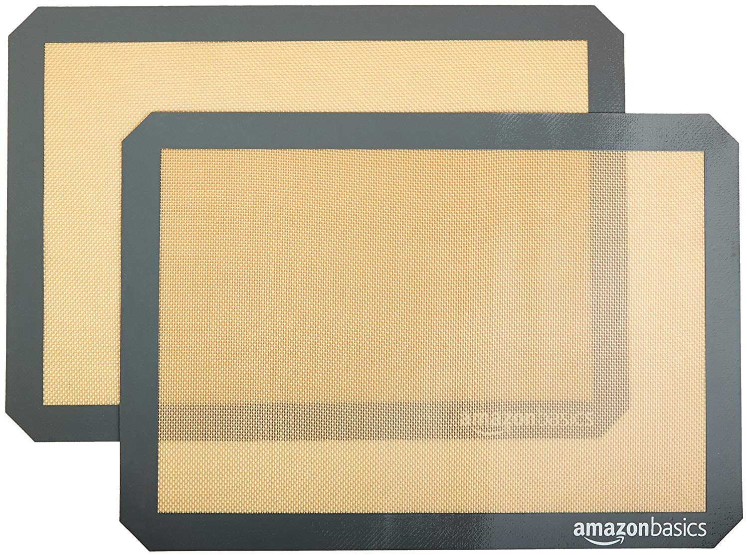 Rettangolare Tappetini Da Forno in Silicone, Confezione Da 2, Beige/Grigio, 42L 