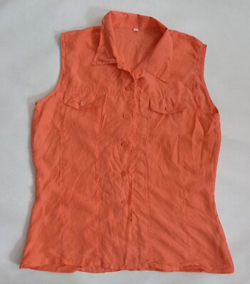 Vintage Shirt aus reiner Seide rosa koralle Gr.3 L