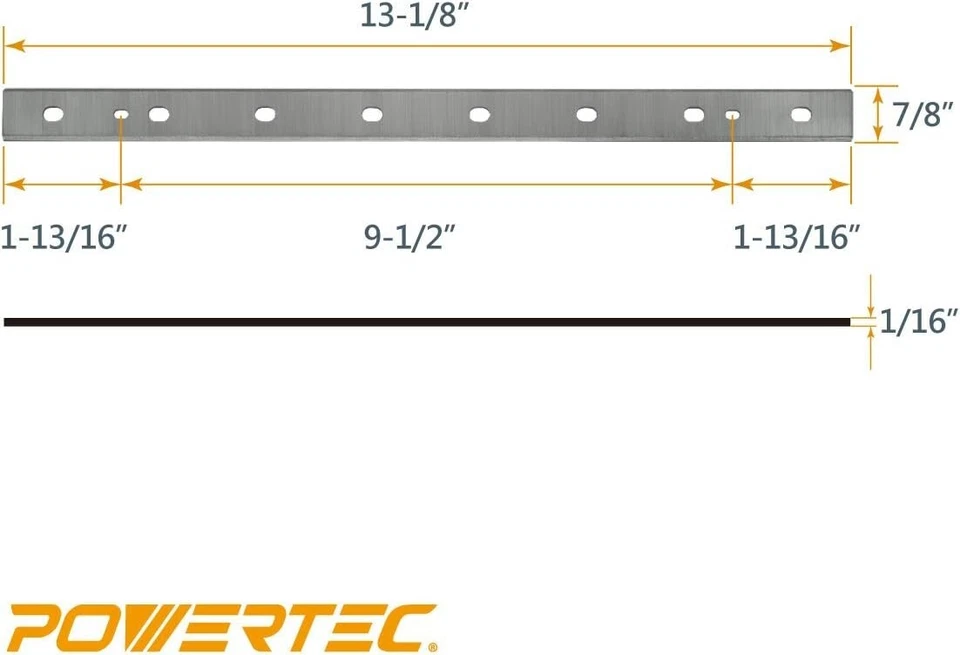 Lâminas plaina POWERTEC 13 polegadas para plaina DeWalt DW735, DW735X, DW7352, 9PK - Imagem 3 de 4
