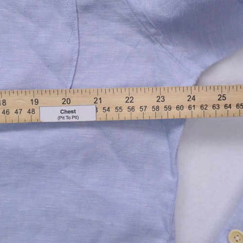 Camisa Tommy Bahama 100% Lino Para Hombre Grande Azul Bebé Manga Larga Relajante Transpirable - Imagen 8 de 8