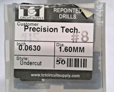 TCT REPOINTED DRILLS UCY 1.60MM 0.0630" DIA 0.472" FLUTE LOT OF 50 