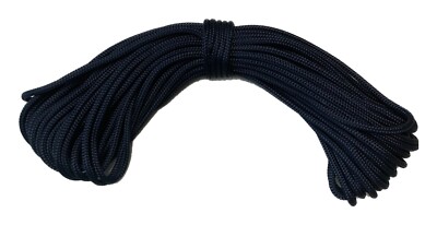 1/4'' x 100 feet double braid polyester halyard flagpole rope, navy blue