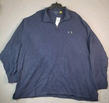 Polo Ralph Lauren Men  s Estate Rib Cotton Quarter Zip Pullover Navy Size 4XB