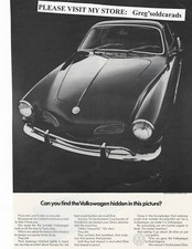 Original 1972 Volkswagen Karmann Ghia Vintage Print Ad Can You Find The Vw Original 1972 Volkswagen Karmann Ghia Vintage Print Ad Can You Find The Vw