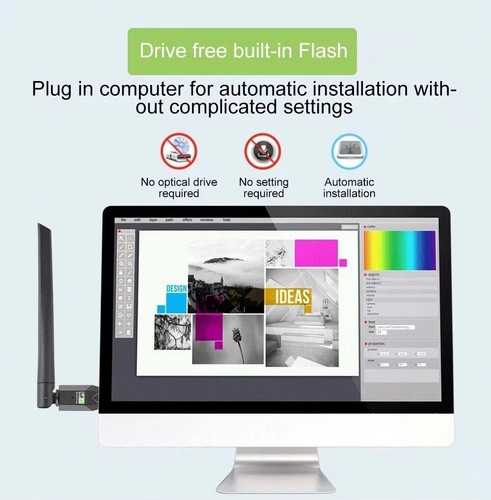 Dual Band 600Mbps USB WiFi Wireless Dongle + Bluetooth Adapter 2.4GHz 5GHz - Picture 5 of 10