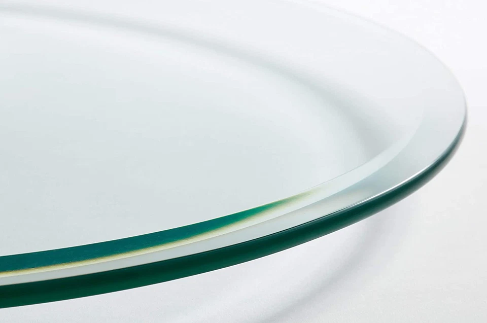 Pro Safe Glass 12" Round Tempered Glass Table Top 1/2" Thick Bevel Edge - Clear - Image 2 of 4
