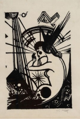 Conception Expressionist Woodcut Art Print by Gottfried Graf, 1938 to Frame