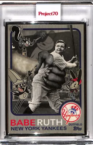 2021 TOPPS PROJECT 70 #736 BABE RUTH - GREG CRAOLA SIMKINS AP SILVER FRAME 02/51
