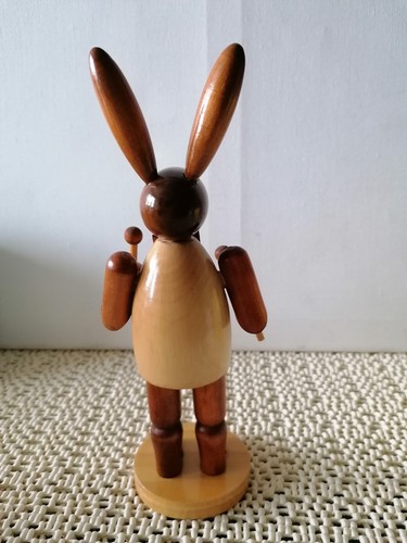 Osterhase "Trommler" 21cm groß Holzfigur Deko Ostern, Erzgebirge, DDR - Picture 3 of 6
