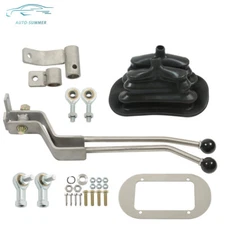 For GM 8-Bolt Stainless Twin-Stick Shifter Transfer Case Shifter W/Boot NP205