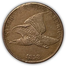 1858 Large Letters Flying Eagle Cent Choice Almost Uncirculated AU+ Coin #19506
