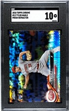 2018 Topps Chrome #12 Tyler Mahle PRISM REFRACTOR SGC 10 GEM MINT RC