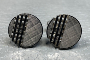Authentic Contemporary Laser Cut Out Pattern White Gold Plated Cuff Links