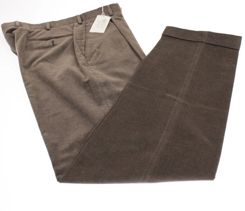 Pantalones chinos/informales Belvest nuevos con etiquetas talla 50 34 mezcla de algodón marrón liso EE. UU. Foto 2 de 4