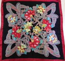 Foulard 100% Pure Silk Vintage Woman (530) 86Cm X 86Cm