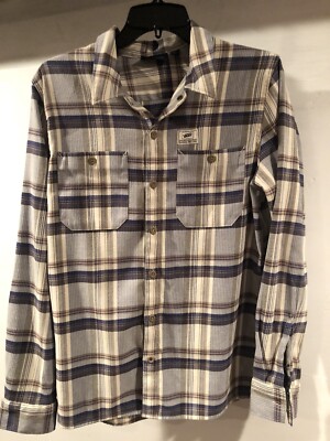 Vans Men's Plaid Button-Down Shirt Brown Beige Blue Size: Small | eBay