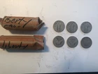 Silver standing liberty quarters, two rolls of forty.