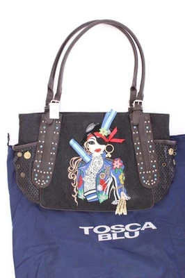 ✅ Sac à main à anses Tosca Blu pour femme comme neuf gris en coton ✅ - Photo 1/4