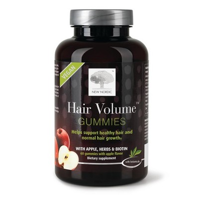 NEW NORDIC Hair Volume Gummies, 2500 mcg 60 Count (Pack of 1), Natural Berry