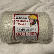 Bonnie Macrame Craft Cord- Vanilla-6mm X 100 Yds Pepperell UPC 725879671174