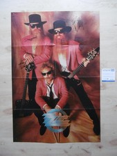 ZZ top autographs signed 53x78 cm poster folded ACOA