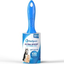 Extra Sticky Lint Roller Single Unit 100 Sheets For Pet Hair Removal Dog And Cat